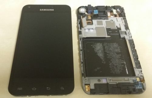 de boa qualidade painel LCD de 800x480 Samsung com quadro para S2 i9100 LCD com preto do digitador de vendas