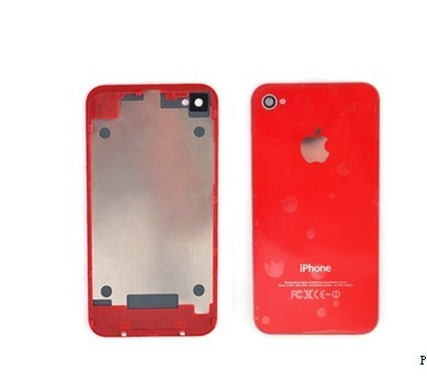 de boa qualidade Vidro de tampa traseira vermelho das peças do OEM do iphone 4 do jogo da conversão, alojamento de bateria de vendas