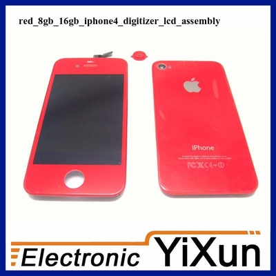de boa qualidade Jogos LCD vermelho IPhone da recolocação do conjunto do digitador 4 peças do OEM de vendas