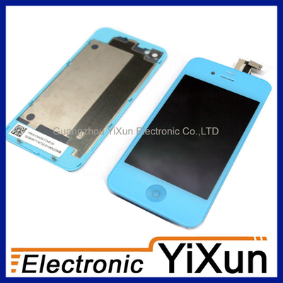 de boa qualidade Qualidade garantia LCD com digitalizador Assembly substituição Kits azul para IPhone 4 peças de OEM de vendas