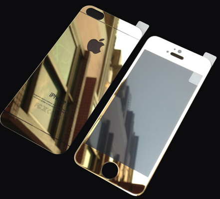 de boa qualidade O ouro moderou o filme de vidro do espelho do protetor da tela para a parte traseira da parte dianteira de Iphone 5s de vendas