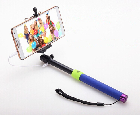 de boa qualidade Vara Handheld de aço inoxidável Bluetooth Monopod de Selfie com cabo audio para o iPhone de vendas