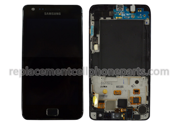 de boa qualidade Galáxia preta s2 i9100 LCD de Samsung com as peças de substituição do digitador da tela de toque de vendas