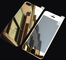O ouro moderou o filme de vidro do espelho do protetor da tela para a parte traseira da parte dianteira de Iphone 5s empresas